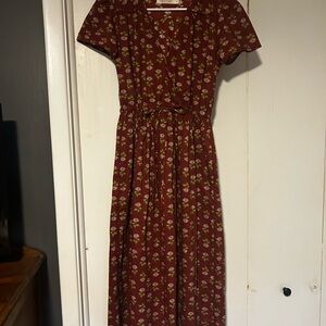 NWOT Burgundy Floral Block Print Dawn Dress